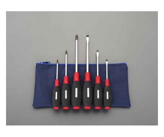 エスコ [+-]ドライバー(ケース付)　6本組 1組 EA557AS-600の通販は