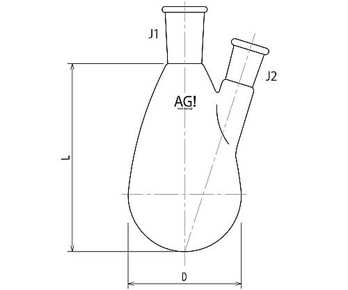 旭製作所 ニッ口ナスフラスコ　50mL　15/35・15/35 1個 3210-050-2L2L