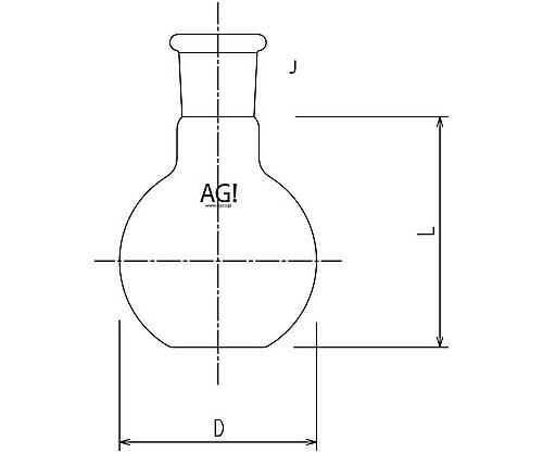 旭製作所 短首平底フラスコ　2000mL　24/40 1個 3106-2-4L
