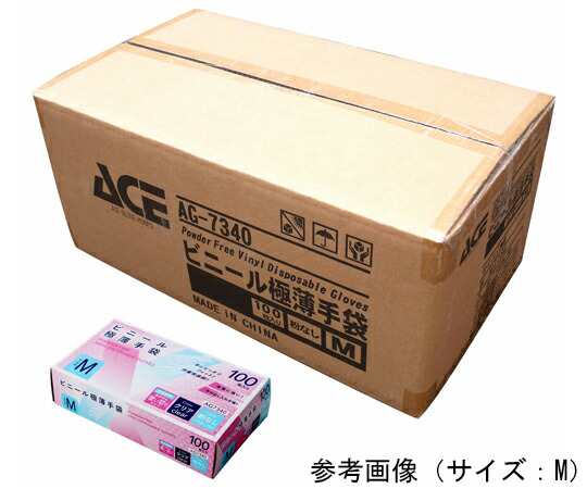 ACE（手袋） プラスチック手袋 パウダーフリー 100枚入×20箱 Lサイズ 1