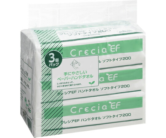 クレシア クレシアEFハンドタオル　ソフトタイプ200　3個×10パック 1ケース(3個×10パック入) 37002