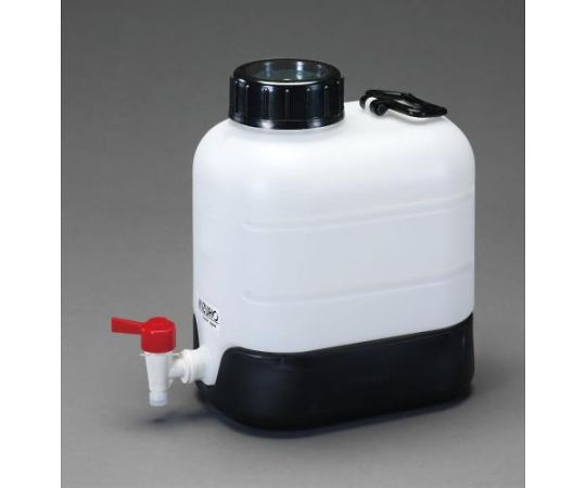 エスコ 20Lポリ容器(底部傾斜・コック付) 1個 EA508AW-20