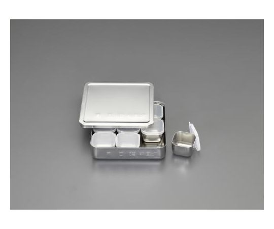 エスコ 170×170×38mmパーツケース(ステンレス製/9個) 1個 EA508S-45