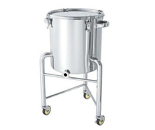 日東金属工業 底部勾配型ステンレス密閉容器 クリップタイプ 脚付 A型シリコンパッキン付 25L 1個 KTT-CTH-L-33