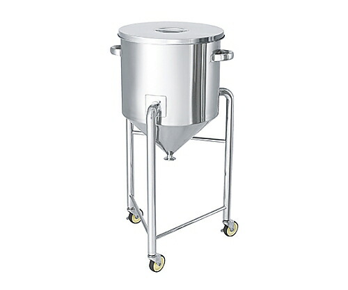 日東金属工業 ホッパー型ステンレス容器 脚付 ストック蓋付 60L 1個 HT-ST-L-43