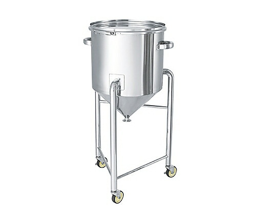 日東金属工業 ホッパー型ステンレス密閉容器 バンドタイプ 脚付 L型シリコンパッキン付 35L 1個 HT-CTL-L-36