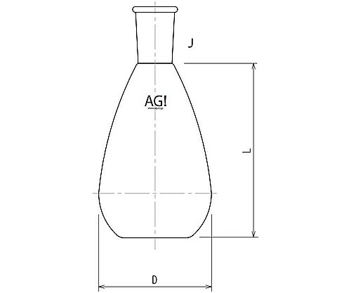 旭製作所 平底ナスフラスコ 200mL 29/42 1個 3204-200-5L