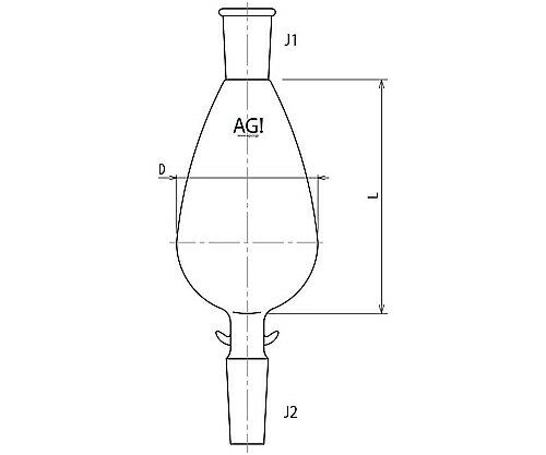 旭製作所 KD濃縮フラスコ 300mL 24/40・24/40 1個 3222-300-4L