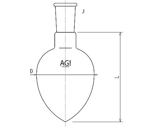 旭製作所 梨フラスコ 500mL 29/42 1個 3230-500-5L