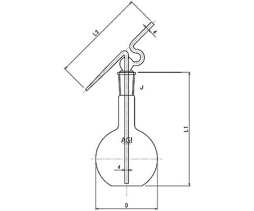 旭製作所 洗浄フラスコ 1000mL 1個 3276-1-5L