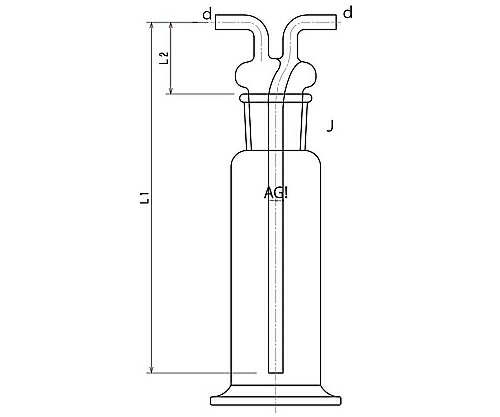 旭製作所 ノズル式ガス洗浄瓶 125ｍL 1個 4100-125