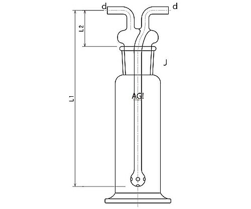旭製作所 ムエンケ式ガス洗浄瓶 500ｍL 1個 4102-500