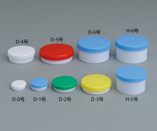 エムアイケミカル 軟膏容器 Ｍ型容器Ｄ−１号（５） ５．５mL 白キャップ 滅菌済 1ケース(500個入) 640110 1