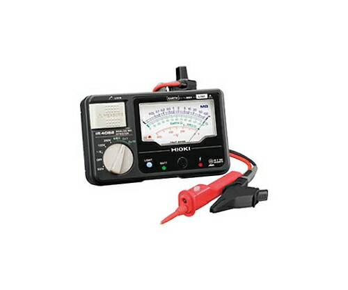 日置電機 アナログメグオームハイテスタ ５００Ｖ／１００ＭΩ ３レンジ （スイッチ付きリード附属） 1個 IR4082-11