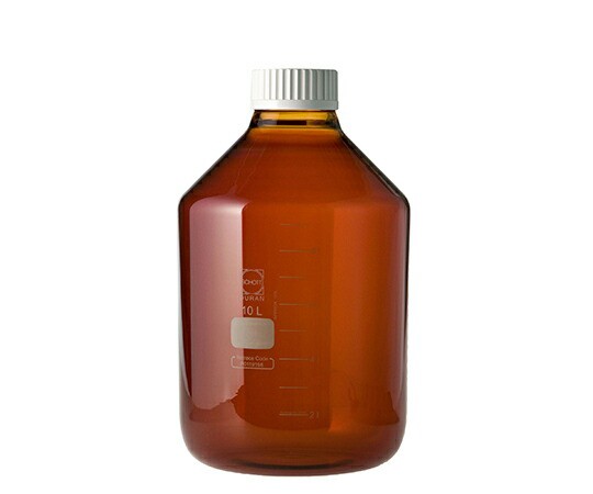 DWK Life Sciences ねじ口びん 広口 茶褐色 白キャップ付 10L 1個 017250-310000