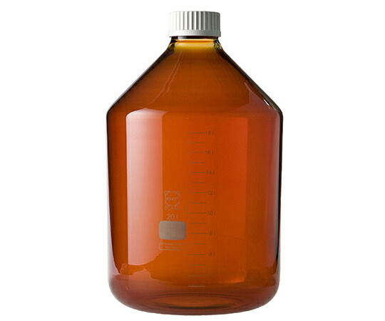 DWK Life Sciences ねじ口びん 広口 茶褐色 白鳥打ち帽付 20L 1個 017250-320000