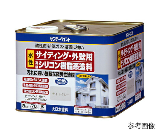 サンデーペイント サイディング・外壁用水性シリコン樹脂系塗料 8kg 1缶 アイボリー