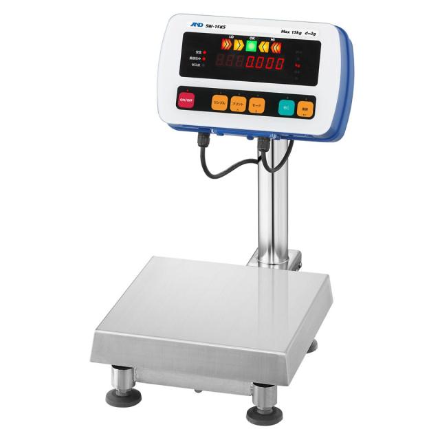 エー・アンド・デイ 防塵・防水等級 IP69K/IP68 台はかり SWシリーズ ひょう量:15kg 最小表示:2g 1個 SW15KS-JA