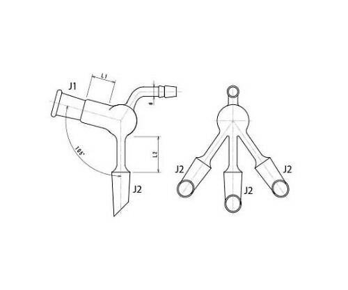 旭製作所 減圧用三又アダプター 1個 2336-1L