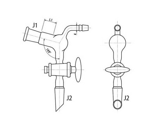 旭製作所 ガラスコック付減圧用アダプター 1個 2338-4L