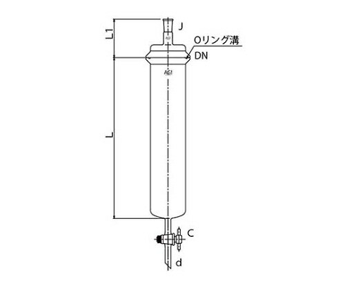 旭製作所 クロマトカラム(PTFEコック付) 1個 3880-60/500