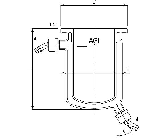 旭製作所 フルジャケット式セパラ反応容器 ホース口タイプ 1個 3058-05/75-H
