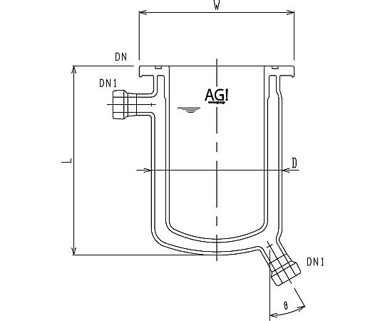 旭製作所 フルジャケット式セパラ反応容器 15A 端部タイプ Ｏリング溝付 1個 3058-2/120-M-G 133,881円