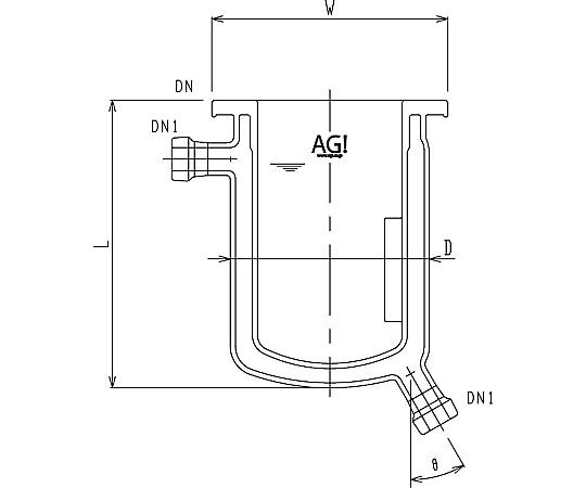 旭製作所 フルジャケット式セパラ反応容器 15A 端部タイプ 撹拌バッフル付 1個 3058-6/200-M-Aの通販は