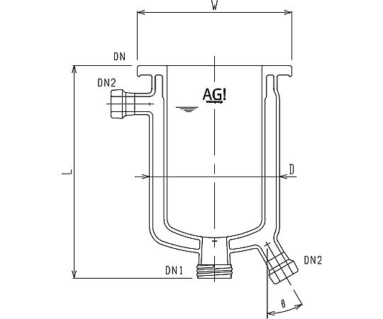 旭製作所 フルジャケット式セパラ反応容器 15A 端部タイプ ・弁座付 1個 3076-2/120-M