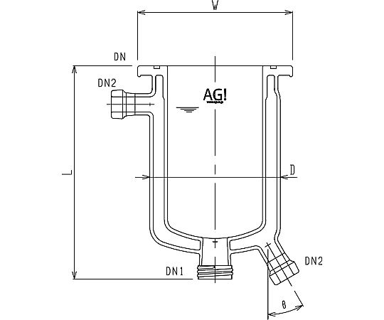 旭製作所 フルジャケット式セパラ反応容器 15A 端部タイプ ・弁座付 Ｏリング溝付 1個 3076-1/100-M-G
