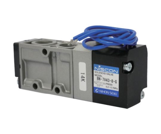 日本精器 4方向電磁弁8AAC200Vグロメット7Vシリーズシングル BN-7V43-8-G-E200 1台