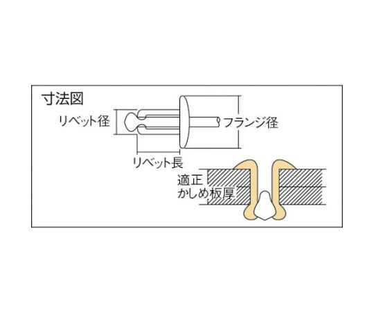 ロブテックス ブラインドリベット（ステンレス/スティール製） 5-3（300本入） エコBOX NSS 5-3EB 1箱(300本入)の通販は