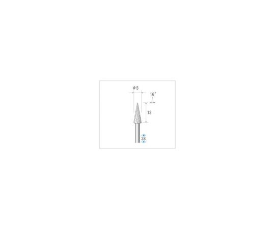 ナカニシ 超硬カッター　テーパー（ダブルカット）　刃径5mm　刃長12.7mm 24533 1本