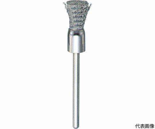 トラスコ中山 まとめ買い　エンド型ブラシ　ステンレス0.1XΦ8X軸Φ3　50入 83E-4-50P 1箱(50本入)