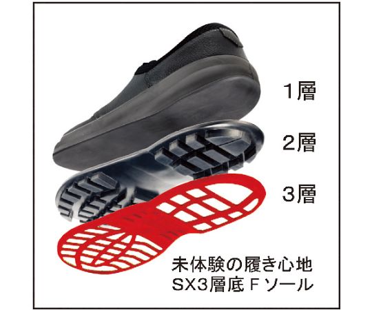 シモン 安全靴　短靴　SL11-R黒/赤　26.5cm SL11R-26.5 1足_2
