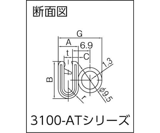 岩田製作所 クッション トリムシール 3100-Aシリーズ （5M） 4.8mm用 3100-B-3X48AT-L5 1本