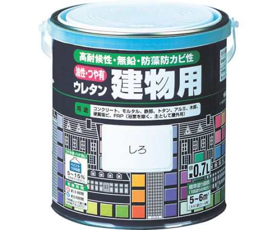 ロックペイント 油性ウレタン建物用 しろ 1.6L H06-0203 6S 1缶 - 照明