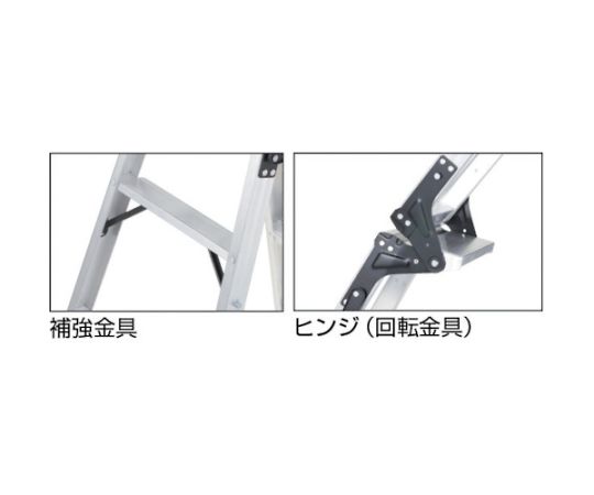 トラスコ中山 はしご兼用脚立　アルミ合金製脚カバー付　高さ0.81m TPRK-090 1台