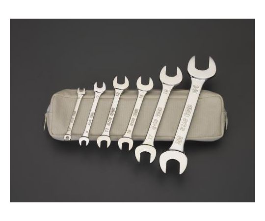 エスコ 両口スパナ(ステンレス製)セット 5.5-24mm 6本組 EA615GS 1セット