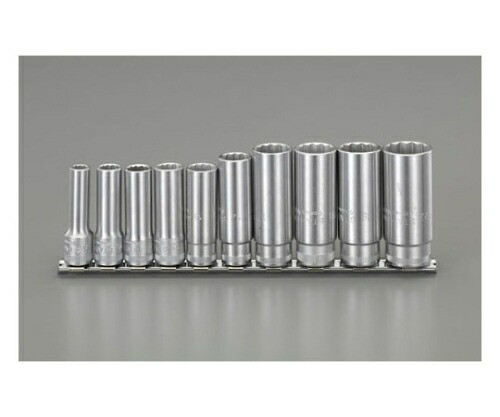 エスコ ディープソケットセット　3/8DR/8-22mm EA617YE 1セット