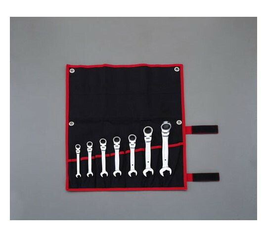 エスコ コンビネーションギアレンチ（首振型）　7本組/8-19mm EA614HW 1セット
