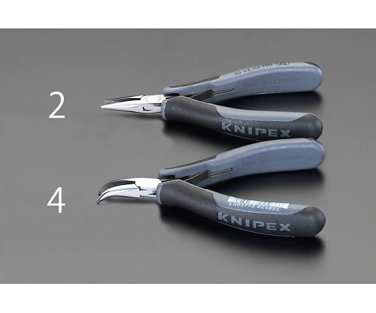 エスコ 精密用プライヤー（ESD/半丸/ベンド）　115mm EA537KS-4 1個 6,364円