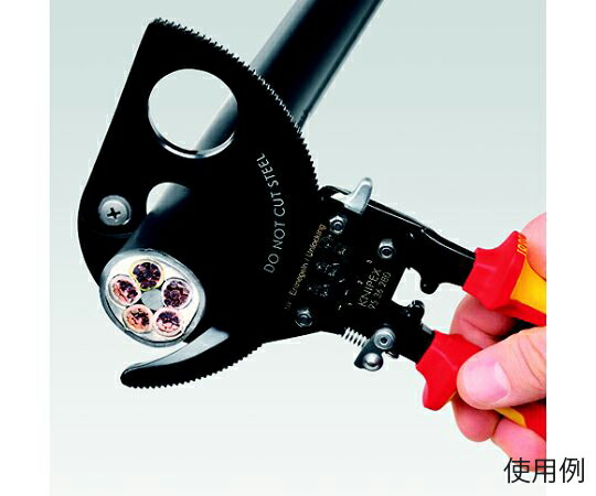 KNIPEX ケーブルカッター（ラチェット・絶縁）　φ52mm/280mm EA585KR-12 1個_5