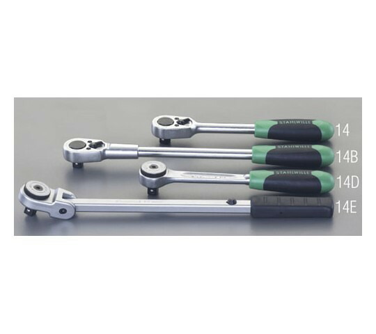 エスコ ラチェットハンドル　1/2"DR/380mm EA617ZR-14B 1個