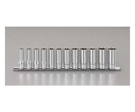 エスコ ディープソケット（サーフェイス）　3/8"DR/8-19mm EA618BE 1セット