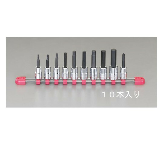 エスコ [HEX]ビットソケット　3/8"DR/3-12mm[+]#2/10個組 EA618PW 1セット