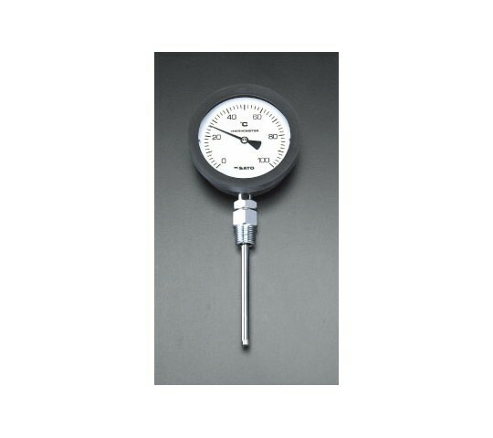 エスコ バイメタル式温度計 0-100℃/100mm EA727AA-57 1個