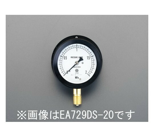 エスコ 圧力計(つば付密閉) G3/8"/75mm/0-2.0MPa EA729DS-30 1個