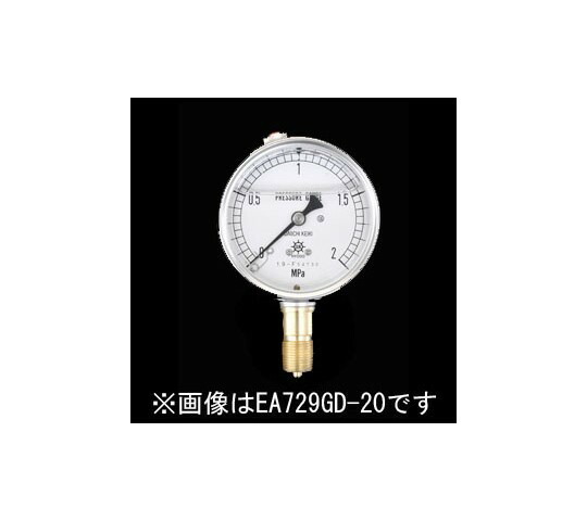 エスコ 圧力計(グリセリン入) 75mm/0-1.0MPa EA729GE-10 1個