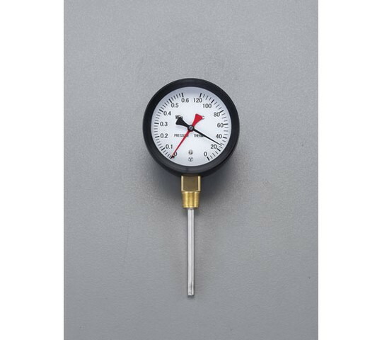 エスコ 水高計（立型）　0-120℃/0-0.3MPa/φ88mm EA729PA-11 1個